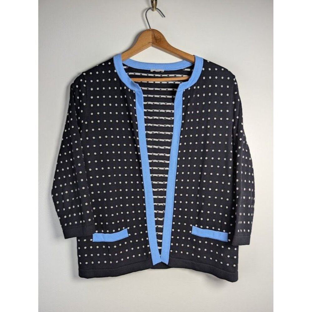 Talbots Cardigan Sweater Women's Size Medium Open Front 3/4 Sleeve Mature Preppy